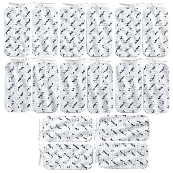 16 TENS Unit Electrode Pads 4x2 in with 2mm Plug-in Connection