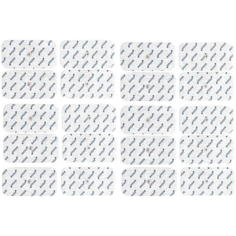 20 TENS Unit Electrode Pads 4x2 in with 3.5mm Snap Connection