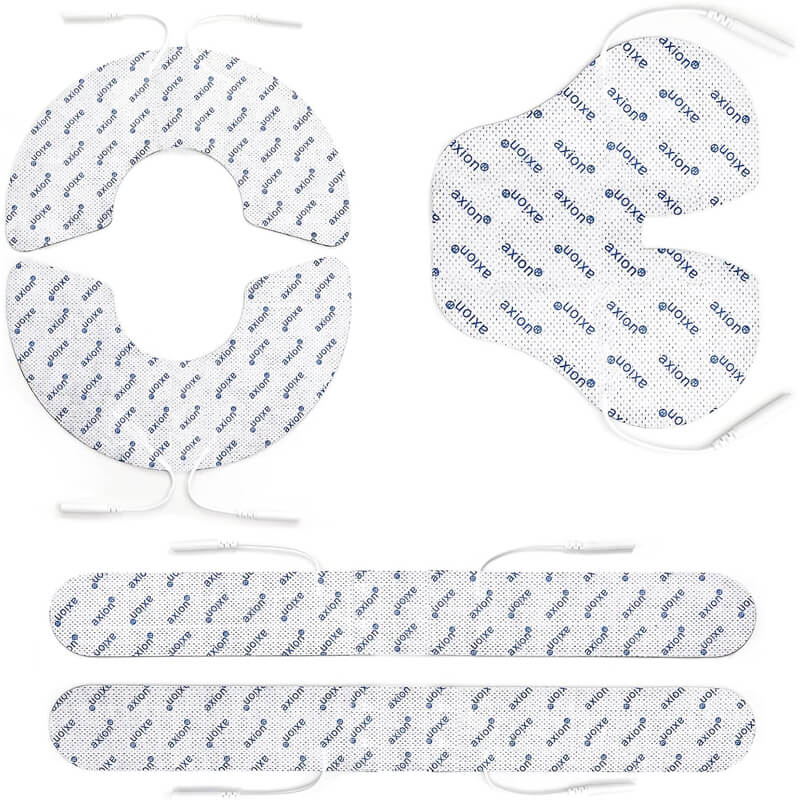 Electrode Pad Set with Ideal Shape for TENS Therapy on The Neck, Back and Shoulders with 2mm Plug-in Connection