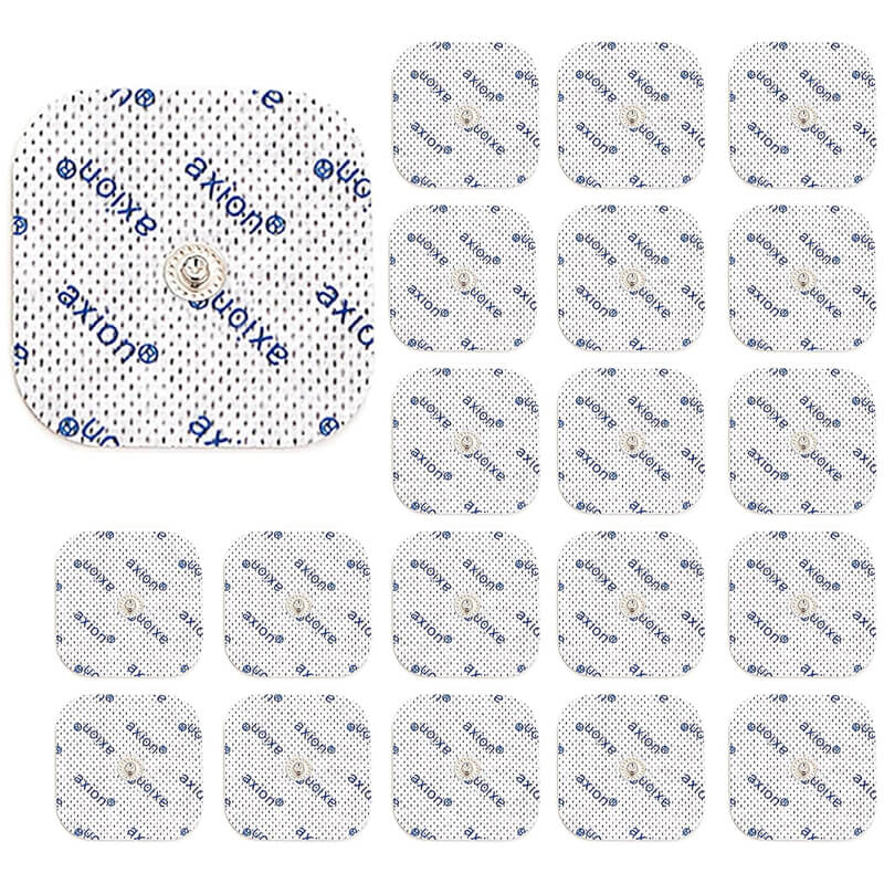 20 TENS Unit Electrode Pads 2x2 in with 3.75mm Snap Connection