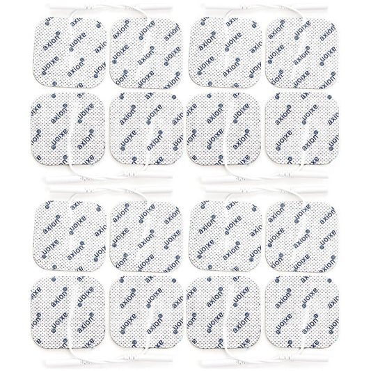 16 TENS EMS Electrode Pads 2x2 in with 2mm Plug-in Connection