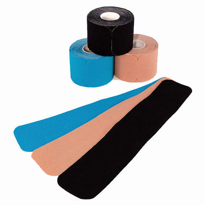 60 Strips of Kinesiology Tape - Precut on 3 rolls - Black, Blue, Beige