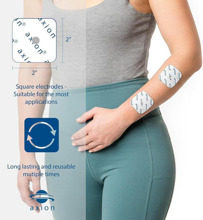 20 TENS Unit Electrode Pads 2x2 in with 3.5mm snap connection