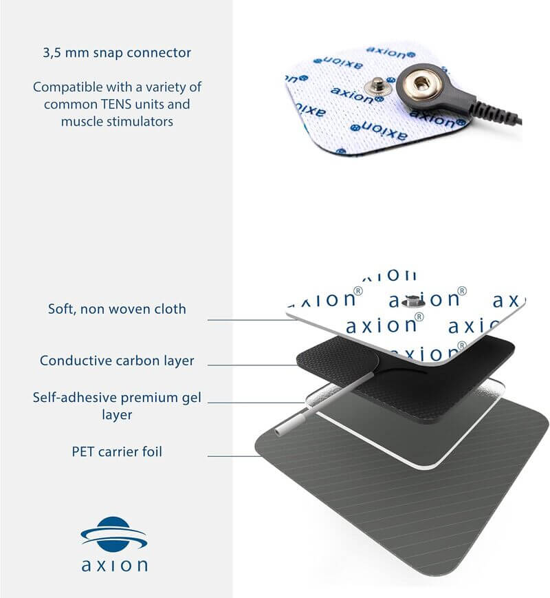 20 TENS Unit Electrode Pads 2x2 in with 3.5mm snap connection