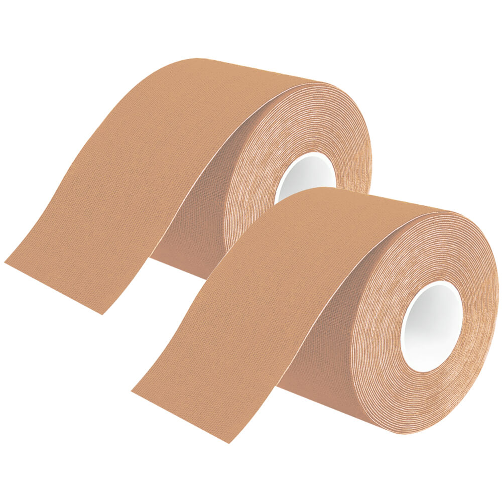 2 Rolls of Kinesiology Tape - Uncut - Beige - 16ft x 2in